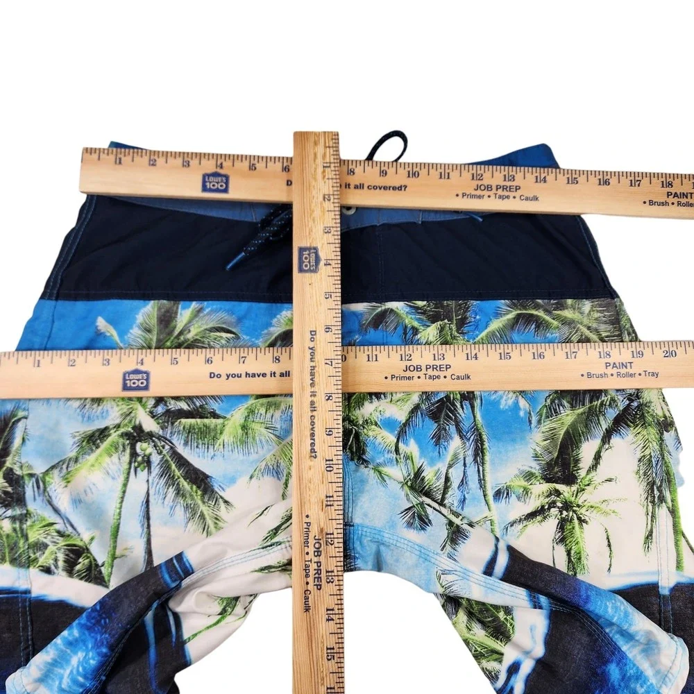 Billabong Board Shorts 29 Men Tropical Blue Green White Functional Fly 10